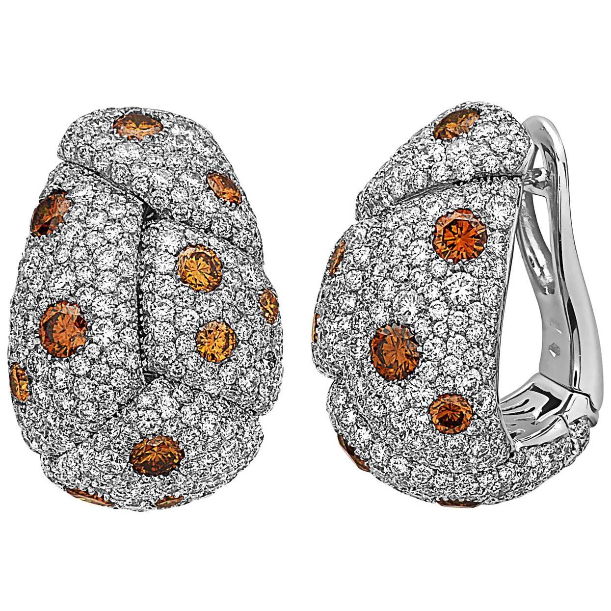 Emilio Jewelry 12.00 Carat Pave Diamond Huggies Earrings