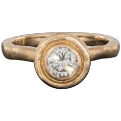 Custom Boheme 18 Karat Rose Gold 0.58 Carat Round Diamond Solitaire Ring