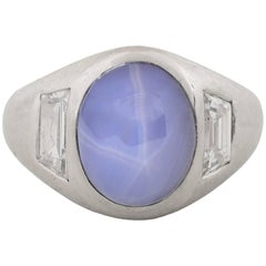 Antique Raymond Yard Star Sapphire Platinum Ring