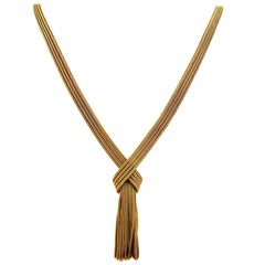 Grosse Yellow Gold Retro Tassel Necklace, 1960s