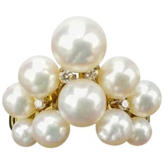Pearl and Diamond Gold Cocktail Ring