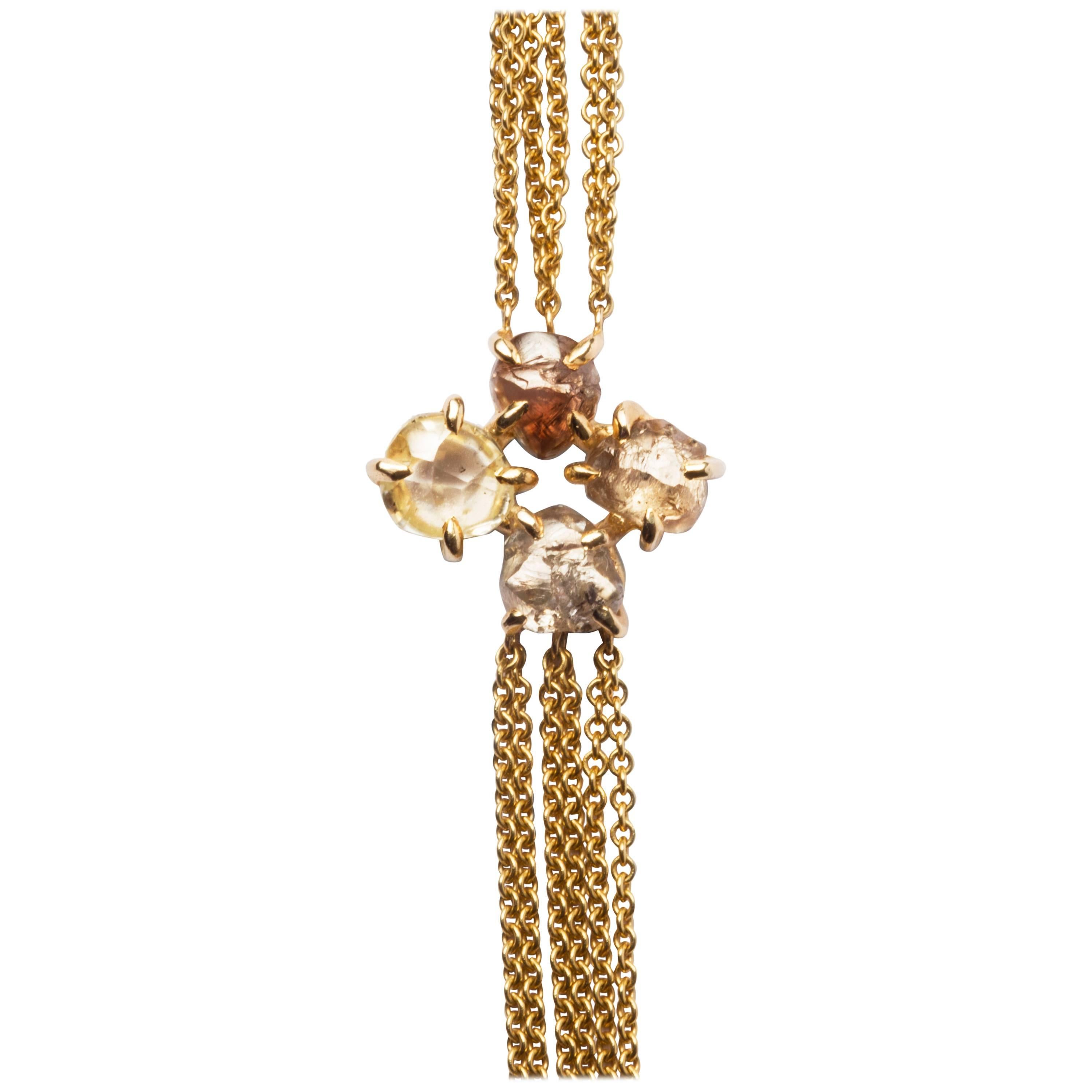 5.62 Carat Rough Diamonds Chain Bracelet For Sale