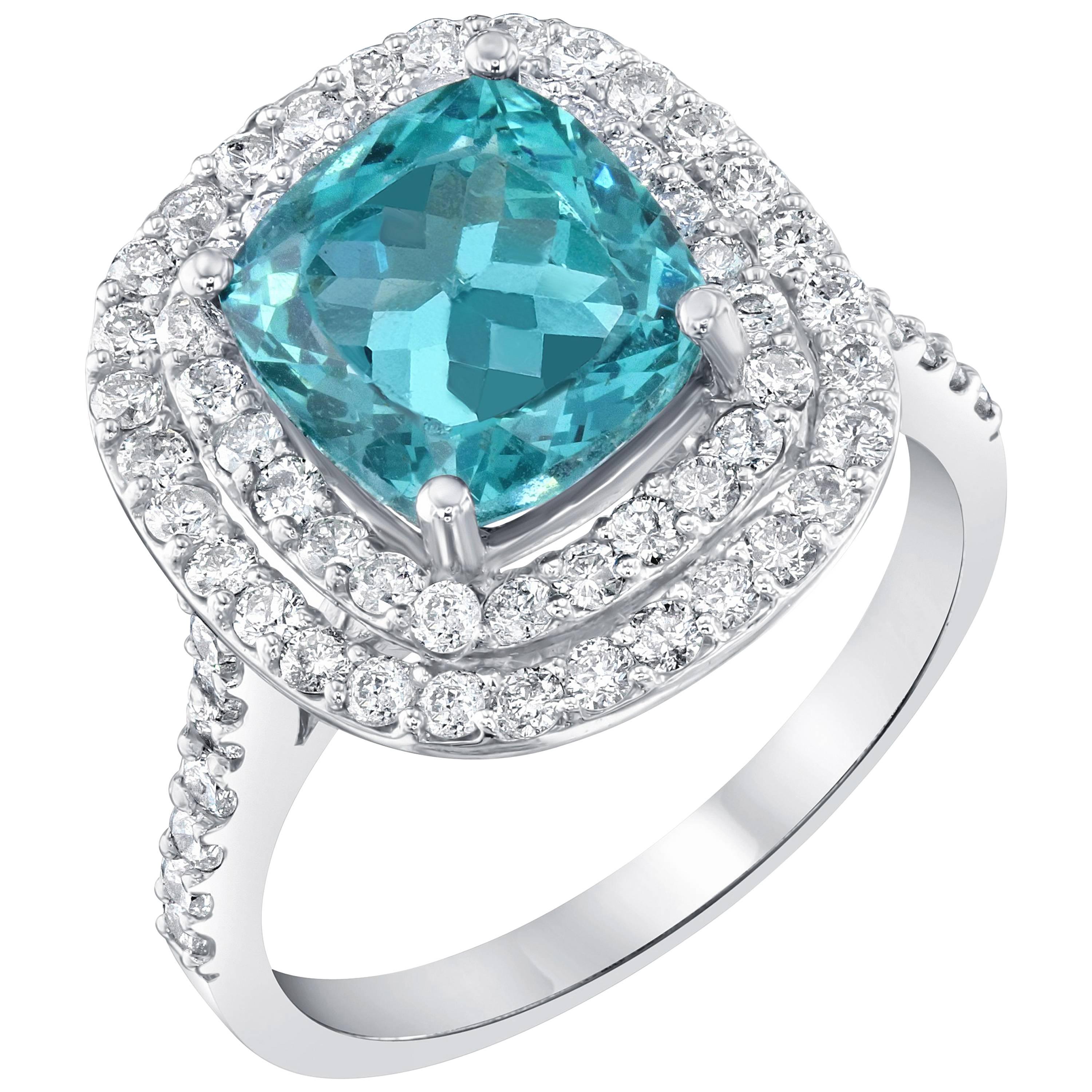 4.33 Carat Apatite Diamond Engagement Ring