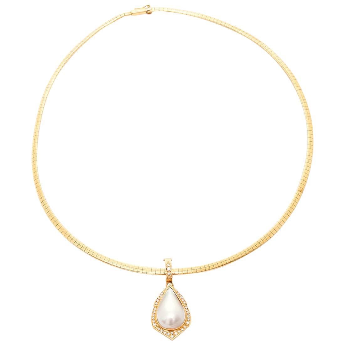 Mother-of-Pearl and Diamond Necklace