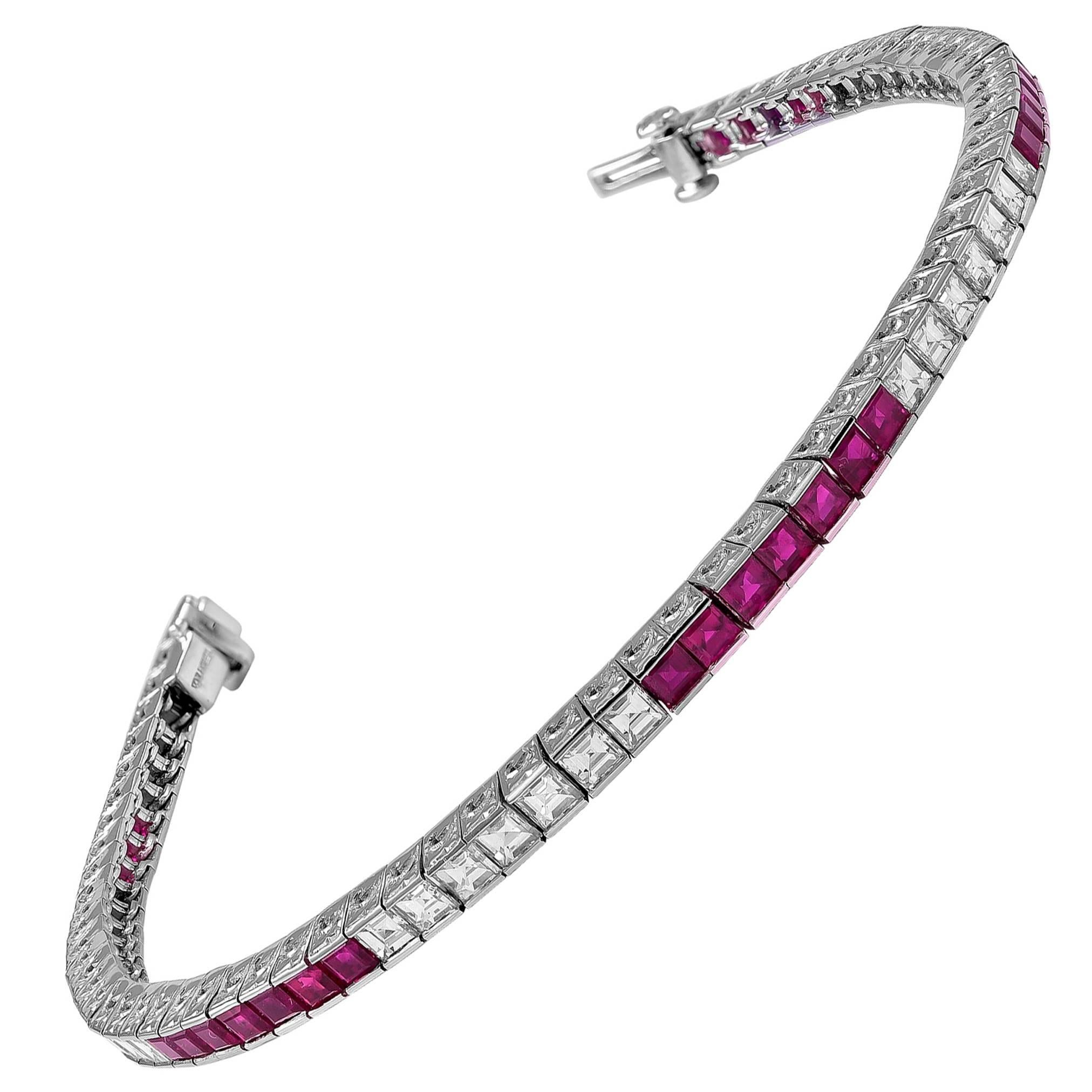 Art Deco Tiffany & Co Diamond Bracelet - Ruby Lane