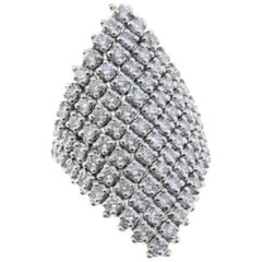 Vintage 3, 46 carat Diamonds 18 kt White Gold and Diamonds Fashion Ring