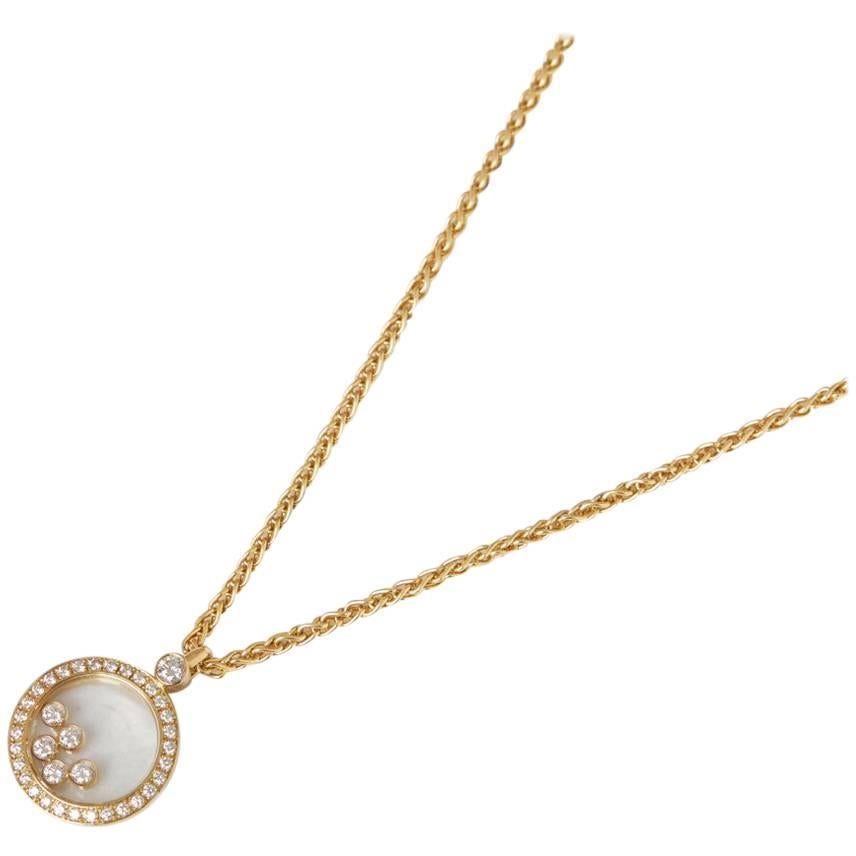 Chopard 18 Karat Yellow Gold Happy Diamonds Pendant Necklace