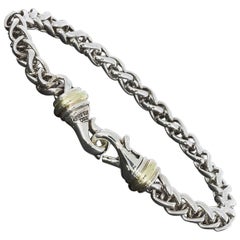 David Yurman Wheat Bracelet Sterling Silver and 14 Karat Yellow Gold