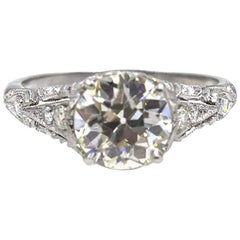 Vintage 2-Carat Diamond Platinum Engagement Ring