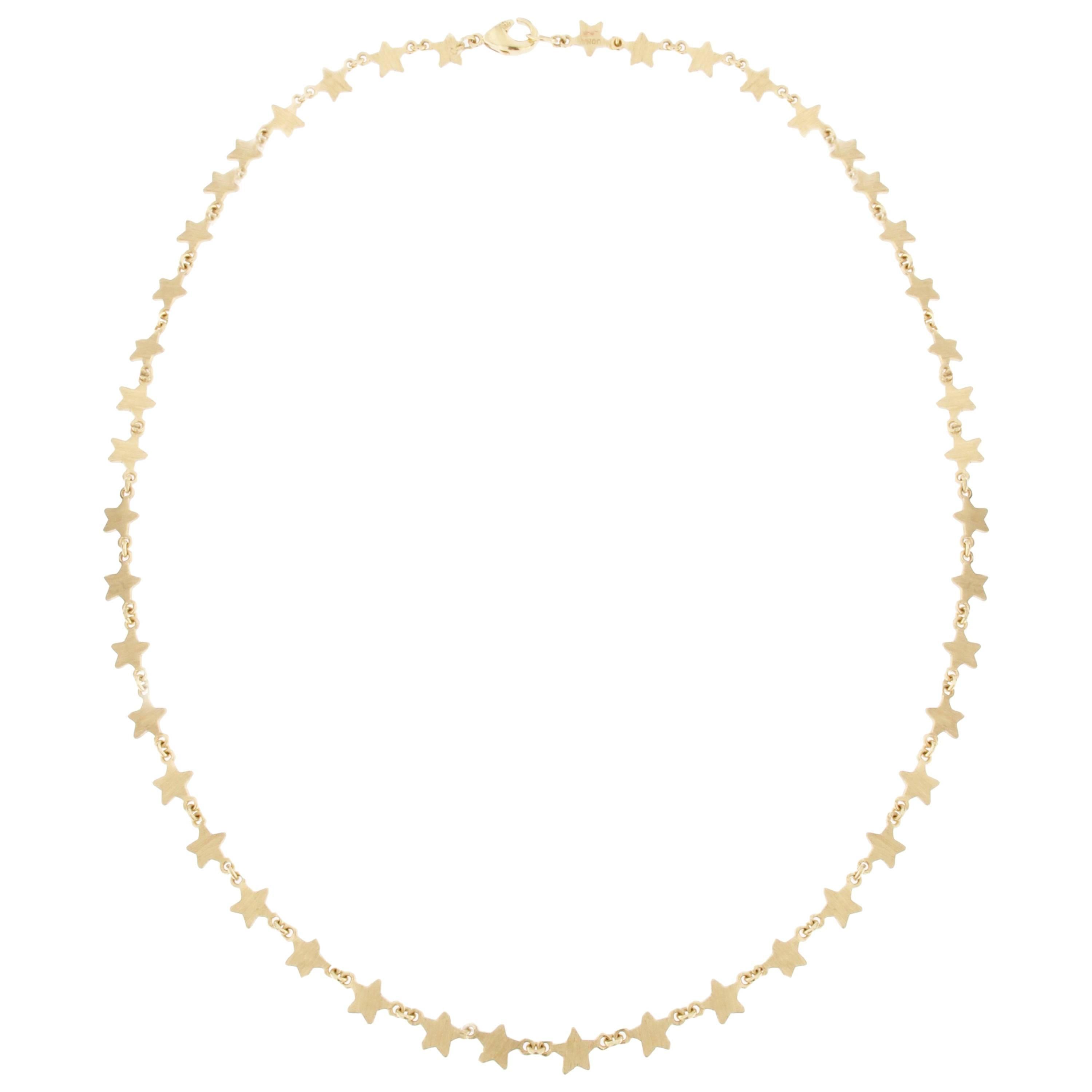 Jona Multiple Star Yellow Gold Link Necklace