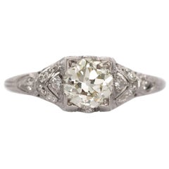 Antique 1.01 Carat Diamond and Platinum Engagement Ring