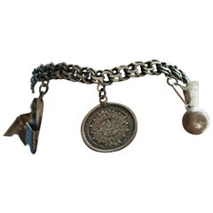1940s Sterling Silver Mexican Charm Bracelet