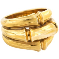 Cartier 18 Karat Yellow Gold Bamboo Ring