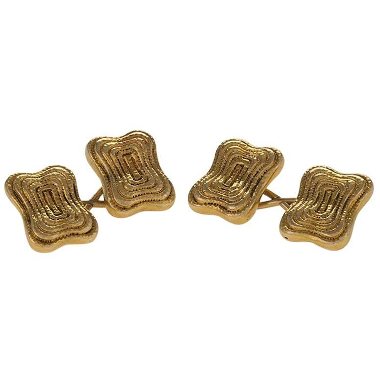 Tiffany & Co. Art Nouveau Gold Cuff Links