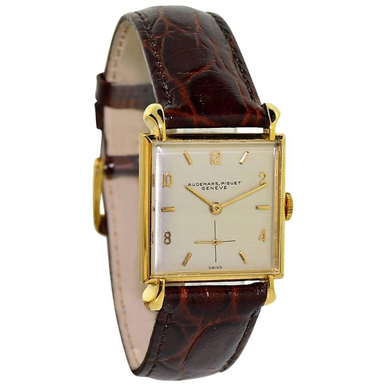 Audemars Piguet Yellow Gold Art Deco Handmade Wristwatch