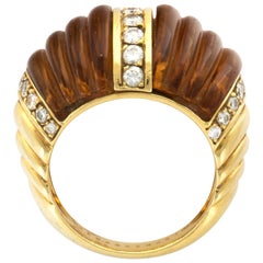 Van Cleef & Arpels  Citrine Diamond Gold Ring