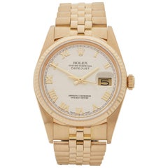 Vintage Rolex Yellow Gold Datejust Automatic Wristwatch Ref 16018