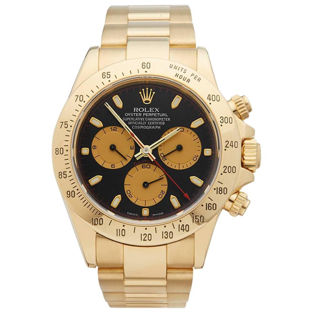 Rolex Yellow Gold Daytona Automatic Wristwatch Ref 116528