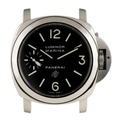 Panerai Stainless Steel Luminor Marina Black Logo Dial Manual Wristwatch
