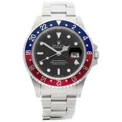 Vintage Rolex Stainless Steel GMT Master II Pepsi Automatic Wristwatch Ref 16710, 1998