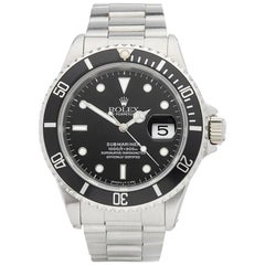 Retro Rolex Stainless Steel Submariner Date Automatic Wristwatch Ref 16610, 1995