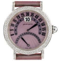 Gerald Genta Ladies Stainless Steel Retrograde Jump Hour Automatic Wristwatch