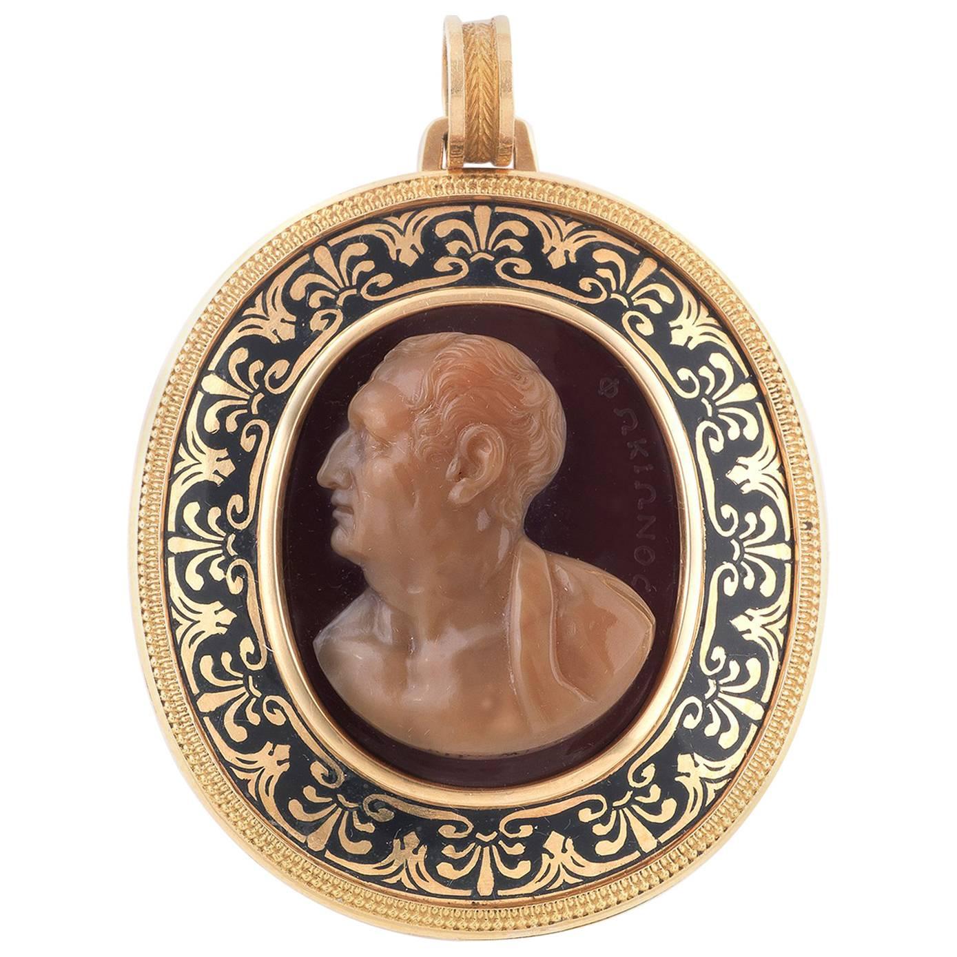 Agate Cameo of by Girometti, First Half of the 19th Century