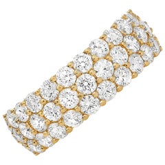 Three-Row Diamond Pave Band in Yellow Gold
