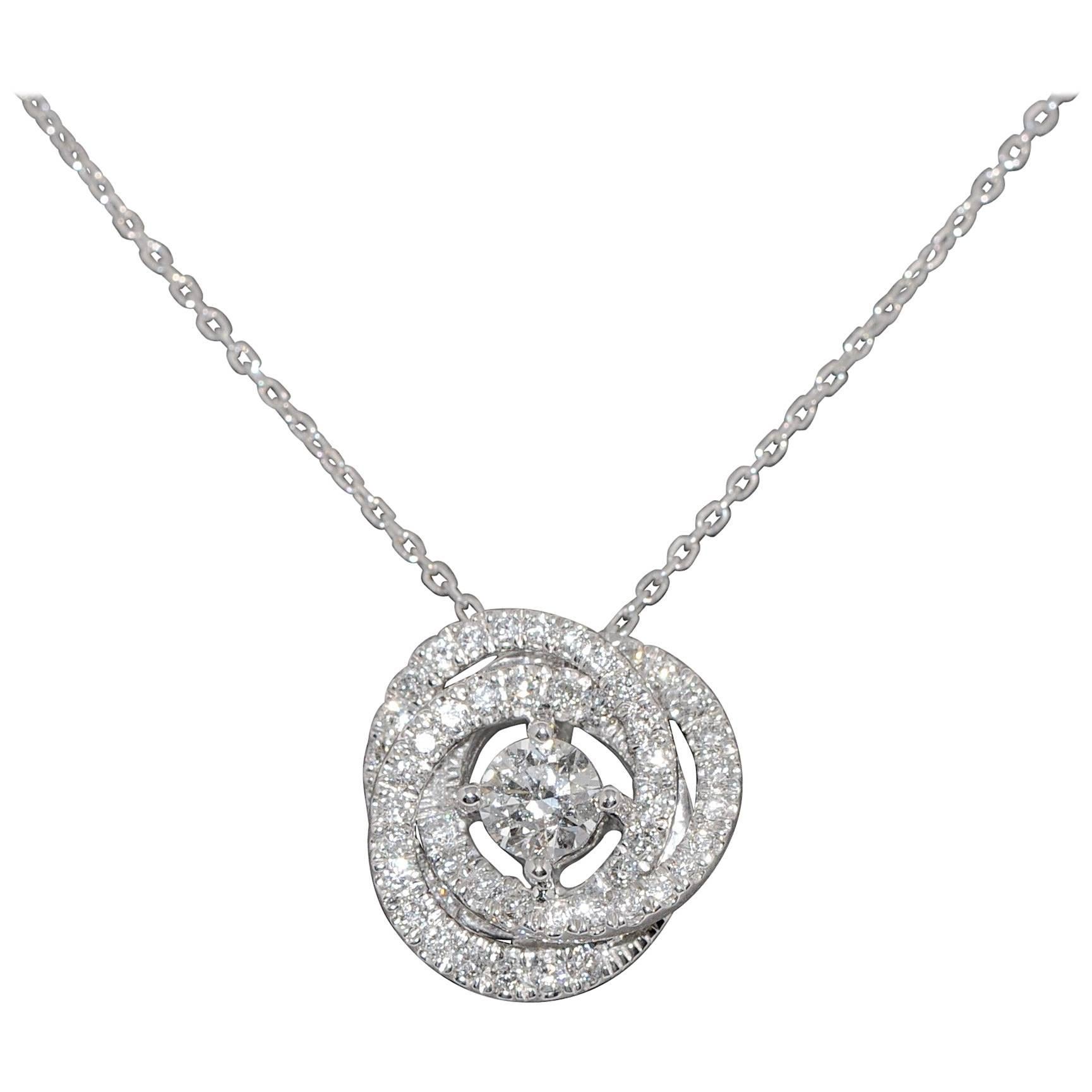 Diamonds G SI and White Gold 18 Carat Pendant Necklace