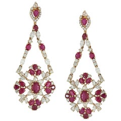 Ruby and Diamond Chandelier Earring