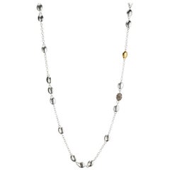 Gurhan “Jordan” Diamond Station Necklace in Yellow Gold and Sterling Silver