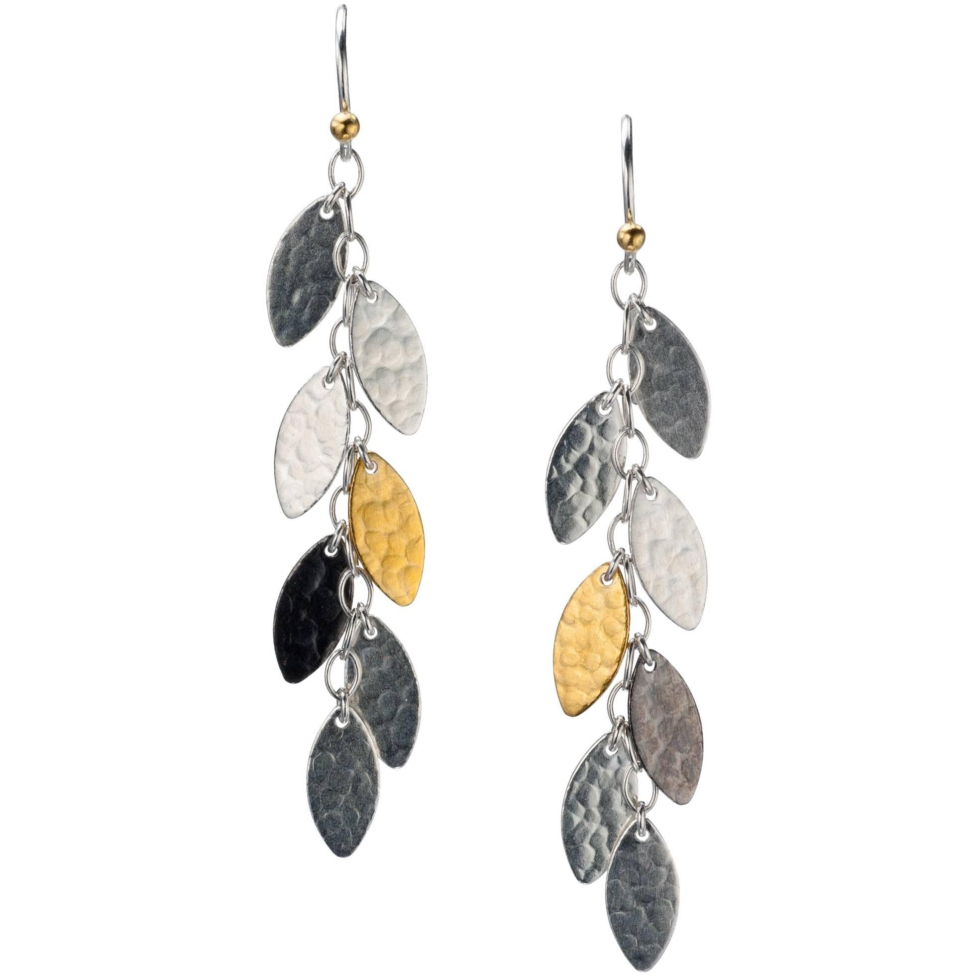 Gurhan “Willow” Drop Earrings in Yellow Gold and Silver
