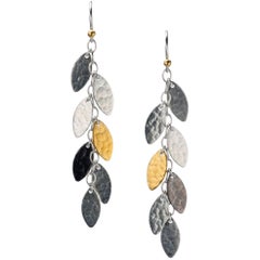 Gurhan “Willow” Drop Earrings in Yellow Gold and Silver