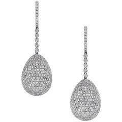 Pave Set Diamond Ball Drop Earrings Pave Set Diamond Ball Drop Earrings