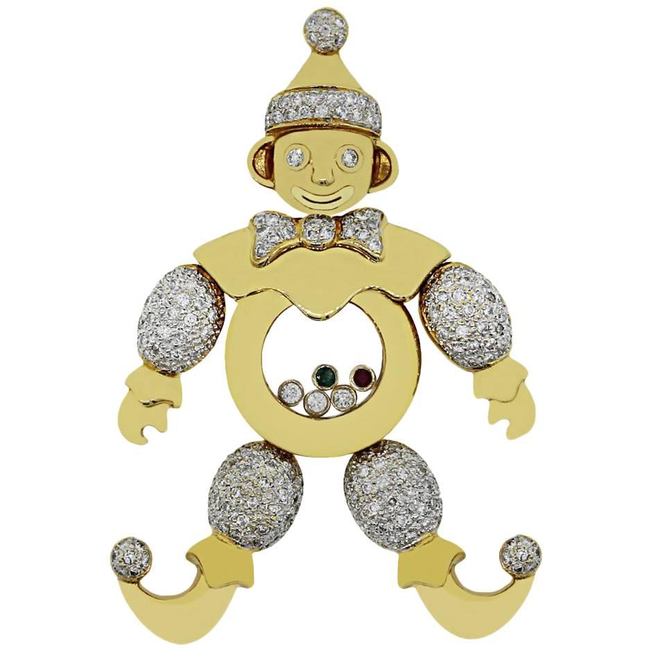 Chopard Happy Clown Multi-Stone and Diamond Pendant