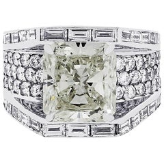 7.02 Carat Radiant Cut Diamond Ring