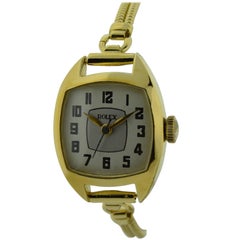 Tudor Rolex Ladies Yellow Gold Filled Cushion Shaped Manual Wristwatch