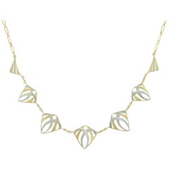 Antique French Yellow Gold and White Gold Necklace, circa 1910