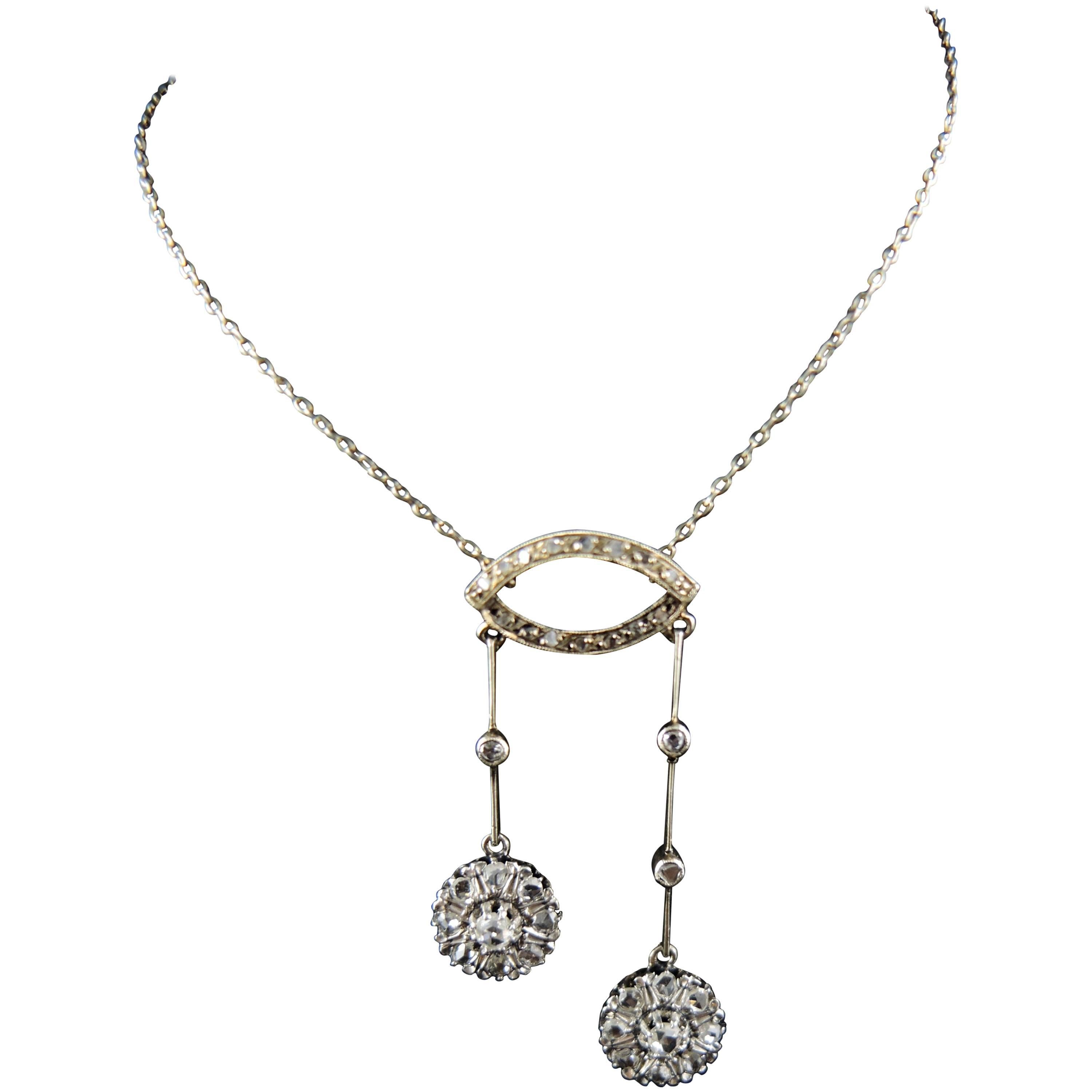 French "Negligee" Necklace with Diamonds