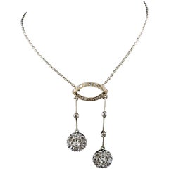 Antique French "Negligee" Necklace with Diamonds