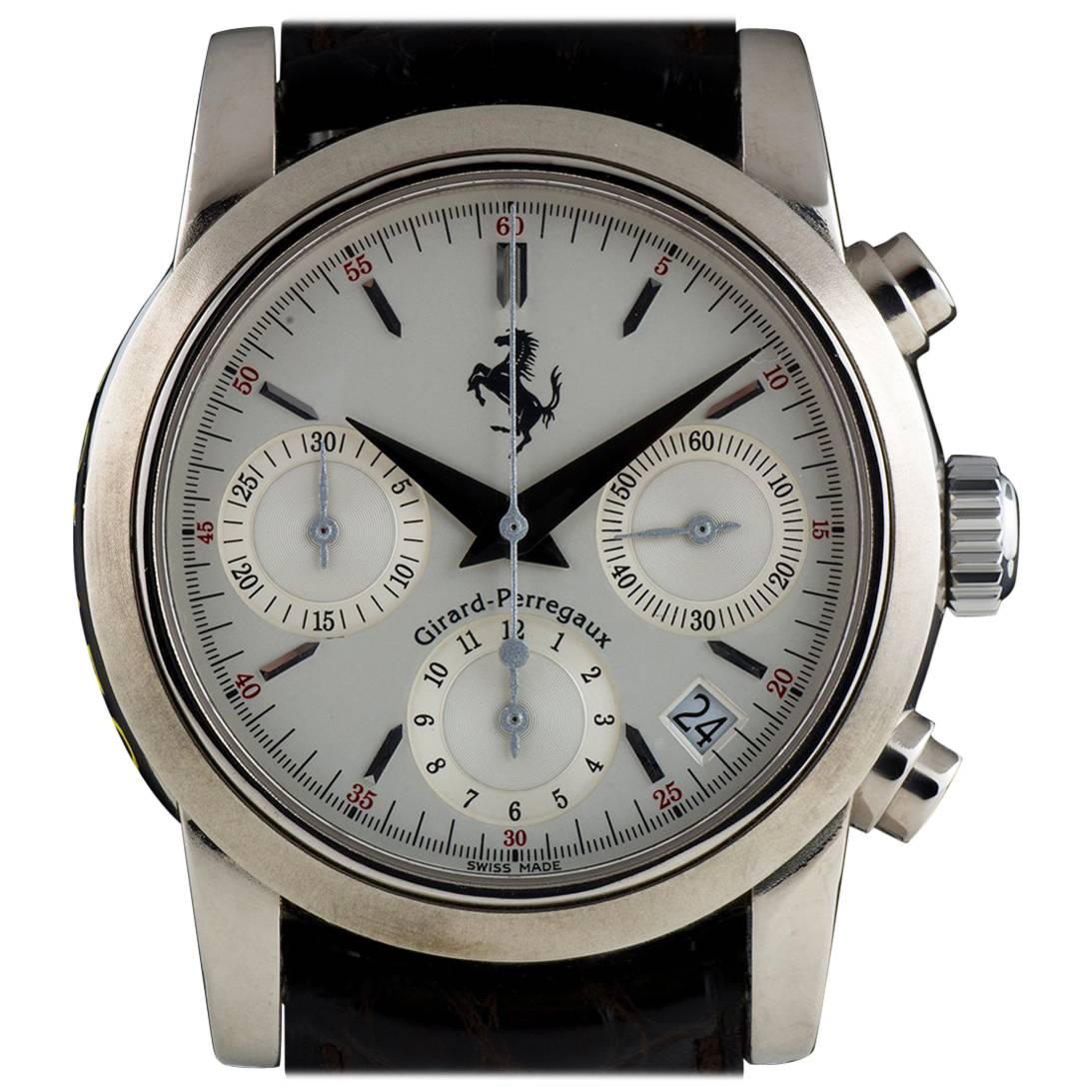 Girard Perregaux White Gold Ferrari Chronograph automatic wristwatch ref 8020