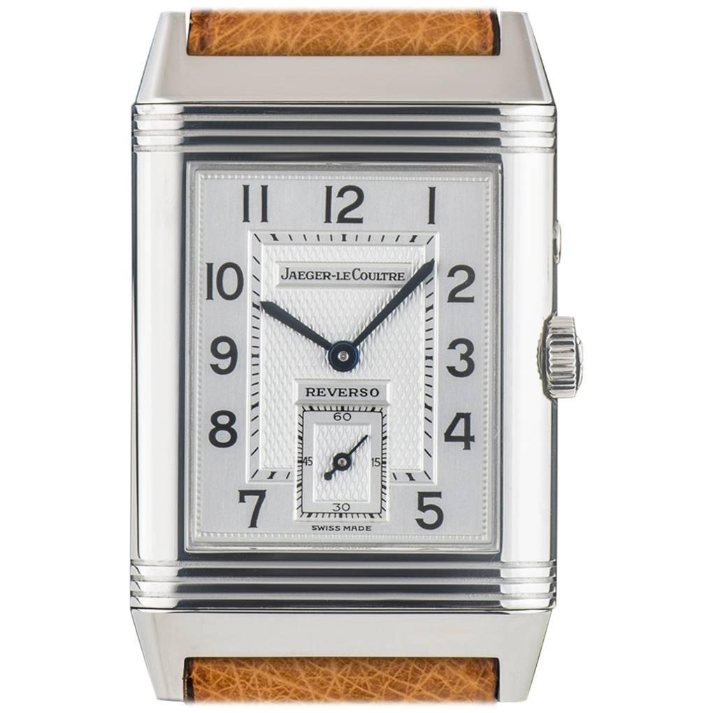 Jaeger LeCoultre Stainless Steel Reverso Day and Night Dial manual wristwatch