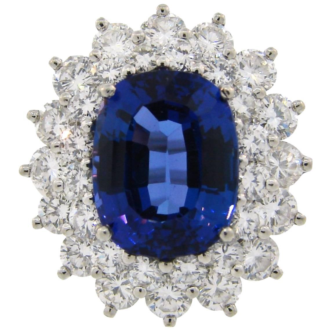 Tiffany & Co. 3.69 Carat Tanzanite Diamond Platinum Ring