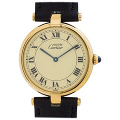 Cartier Vermeil Vendome Tank quartz Wristwatch, circa 1990s
