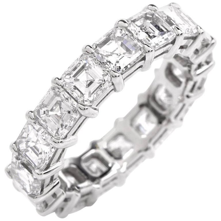 Harry Winston Oval Diamond Platinum Eternity Band Ring at 1stdibs