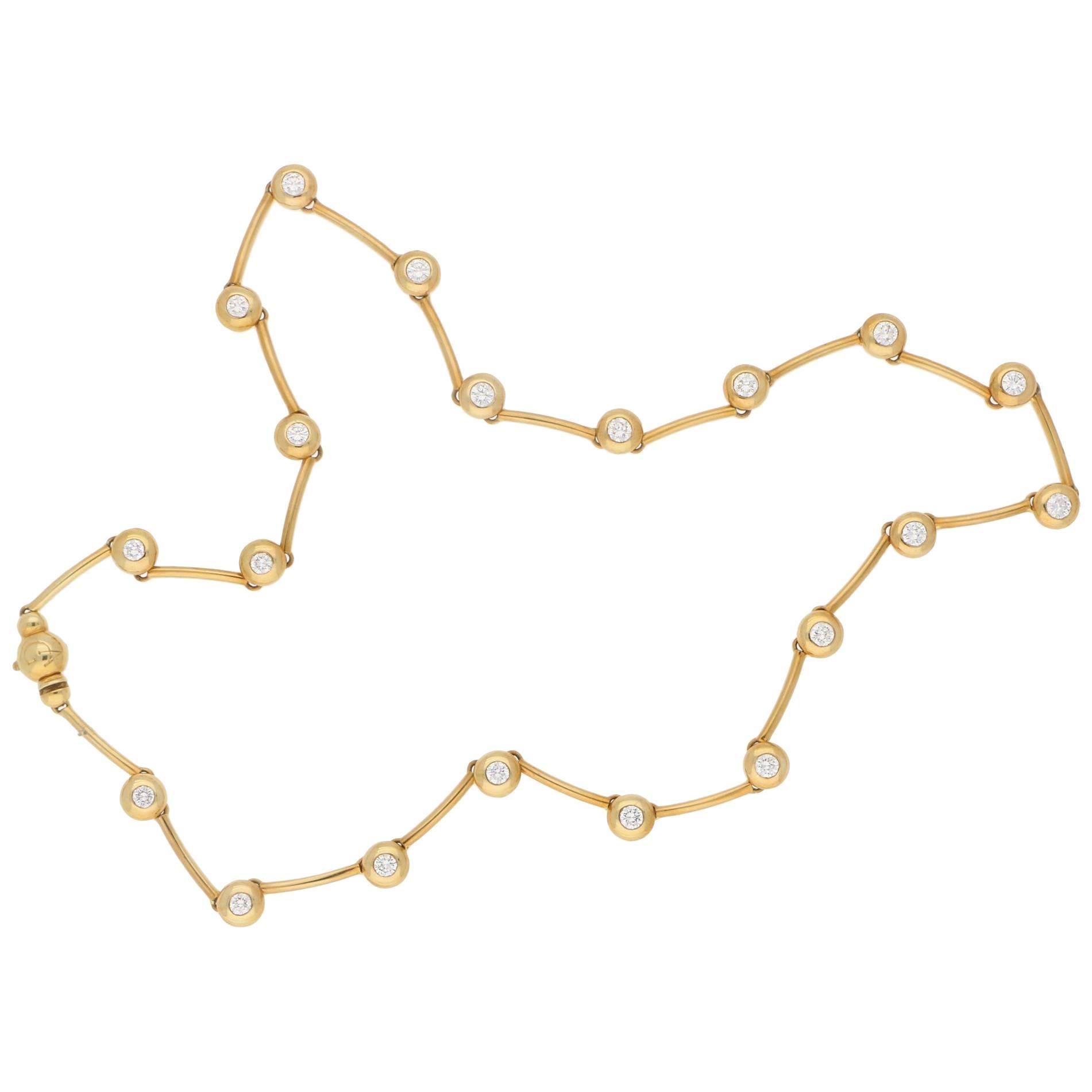 Asprey & Garrard Gold Diamond Whisper Necklace