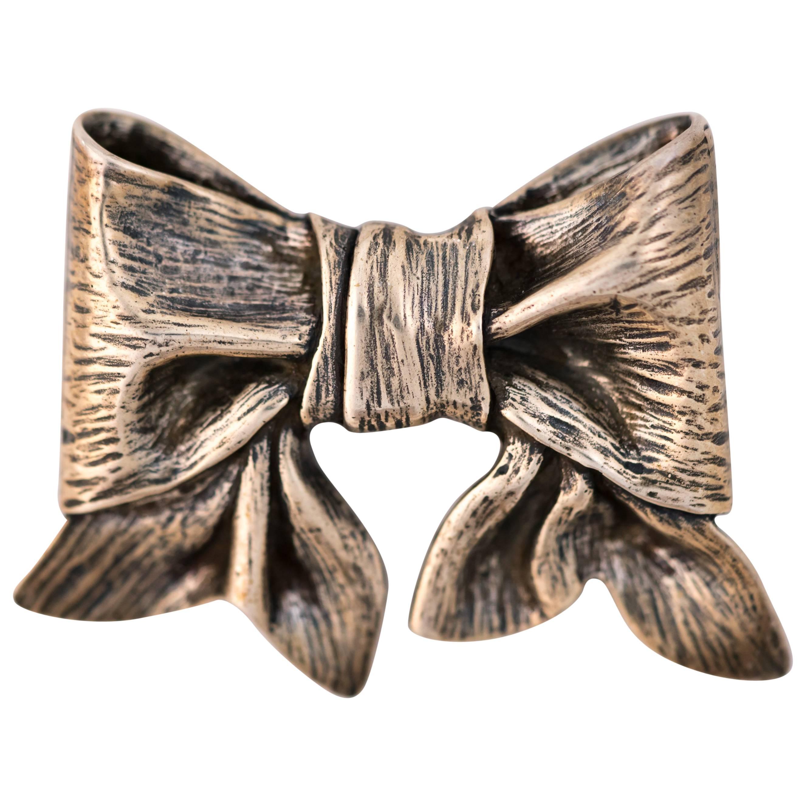 1960s James Avery Sterling Silver Bow Brooch