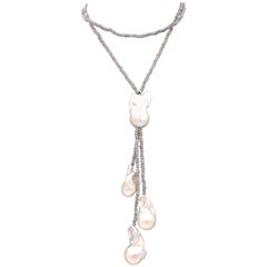 Labradorite and Baroque Pearl Necklace