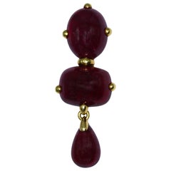 Pomellato Rubelite and Gold Brooch