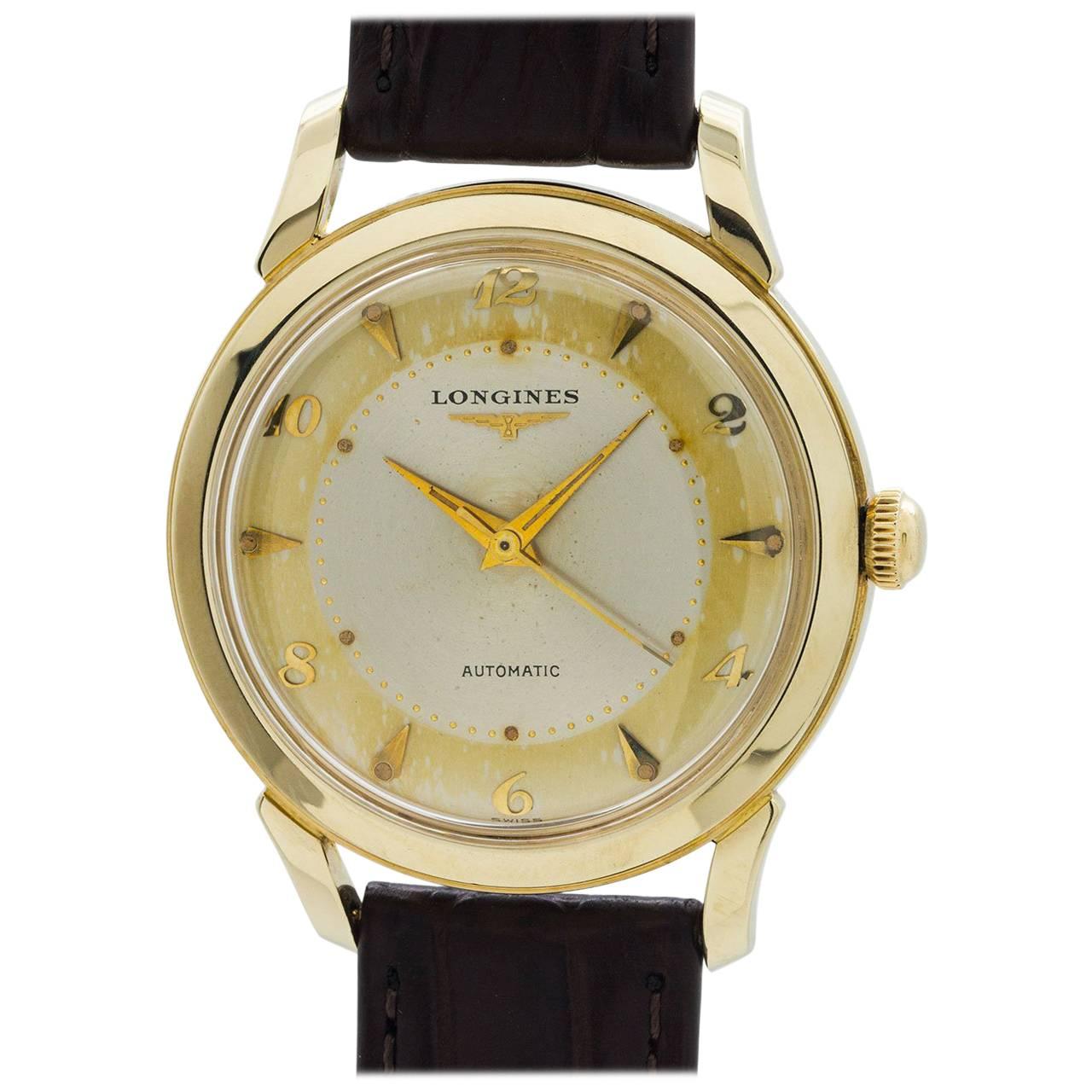 Longines Gold Oversize Automatic wristwatch, circa 1950s For Sale